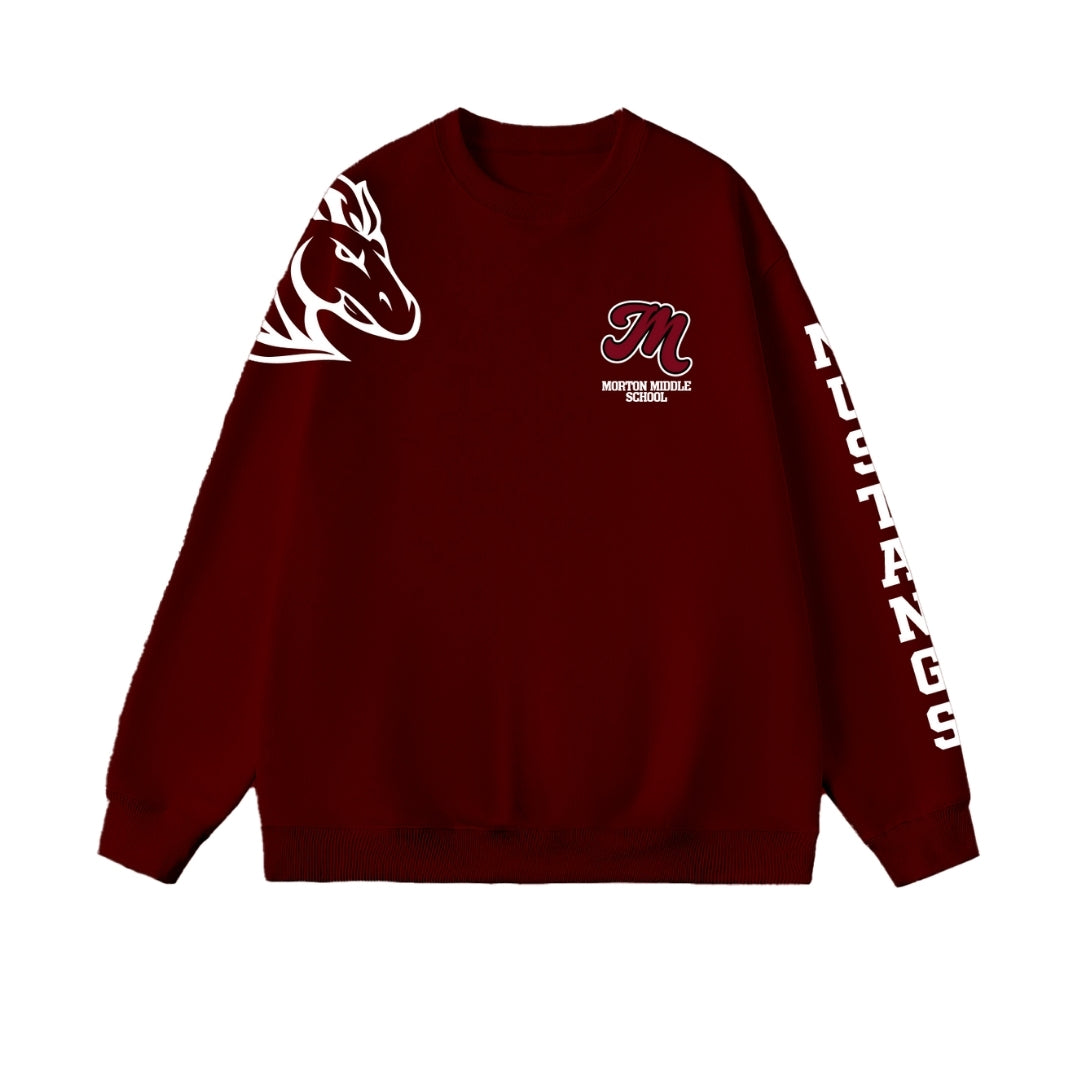 Morton Middle School "Mustangs" Sleeve -Crewneck