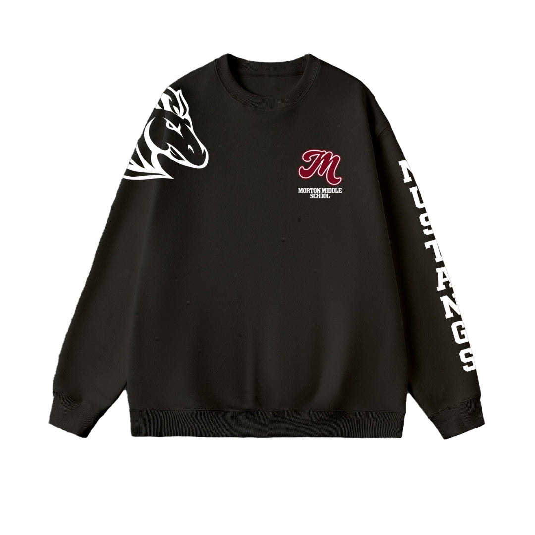 Morton Middle School "Mustangs" Sleeve -Crewneck