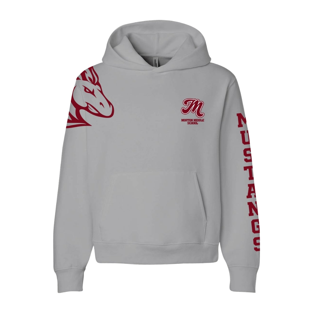 Morton Middle School "Mustangs" Sleeve- Hoodie