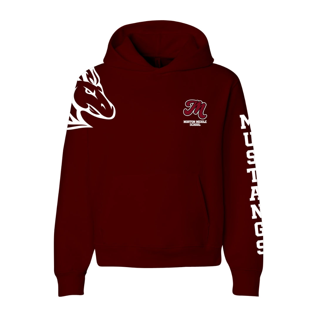 Morton Middle School "Mustangs" Sleeve- Hoodie