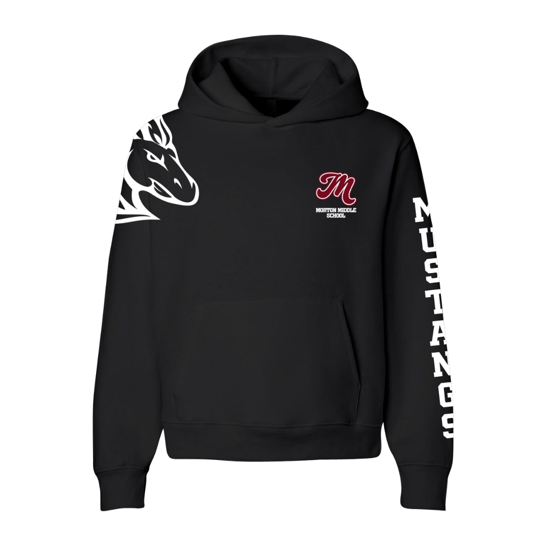 Morton Middle School "Mustangs" Sleeve- Hoodie
