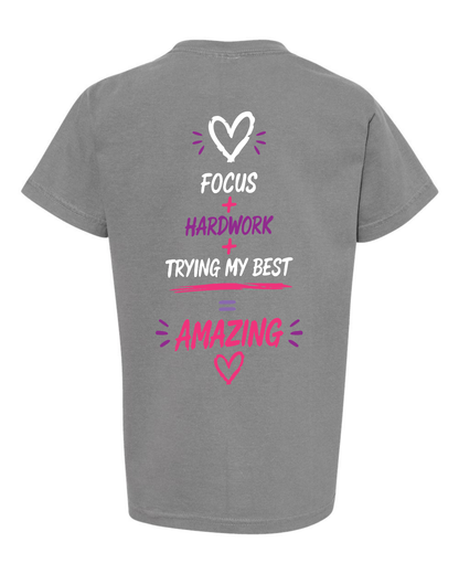 Girls "Lets Make This Year Great" Purple and Pink-Tshirt Youth