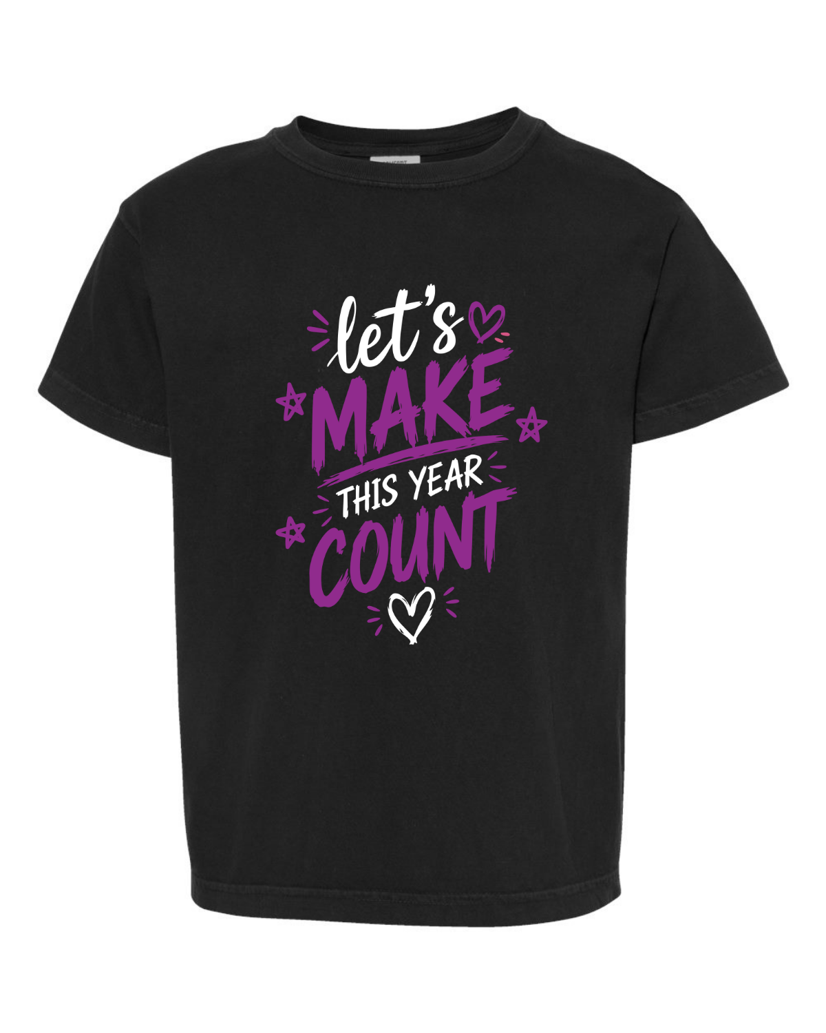Girls "Lets Make This Year Great" Purple-Tshirt Youth