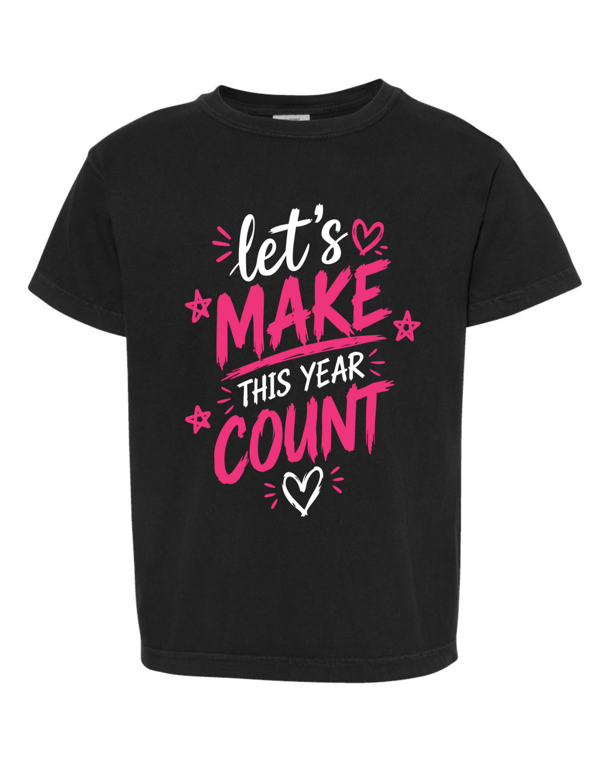 Girls "Lets Make This Year Great" Pink-Tshirt Youth