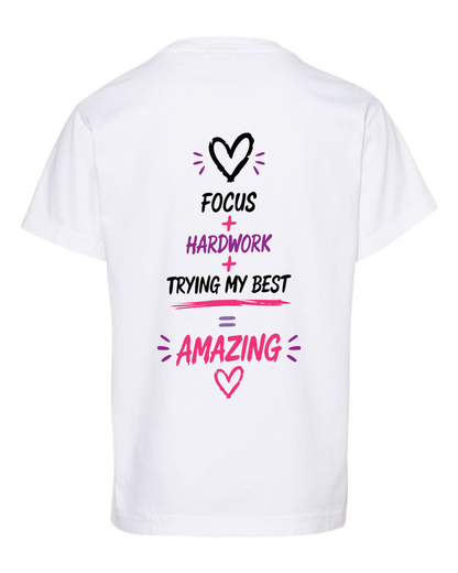 Girls "Lets Make This Year Great" Purple and Pink-Tshirt Youth
