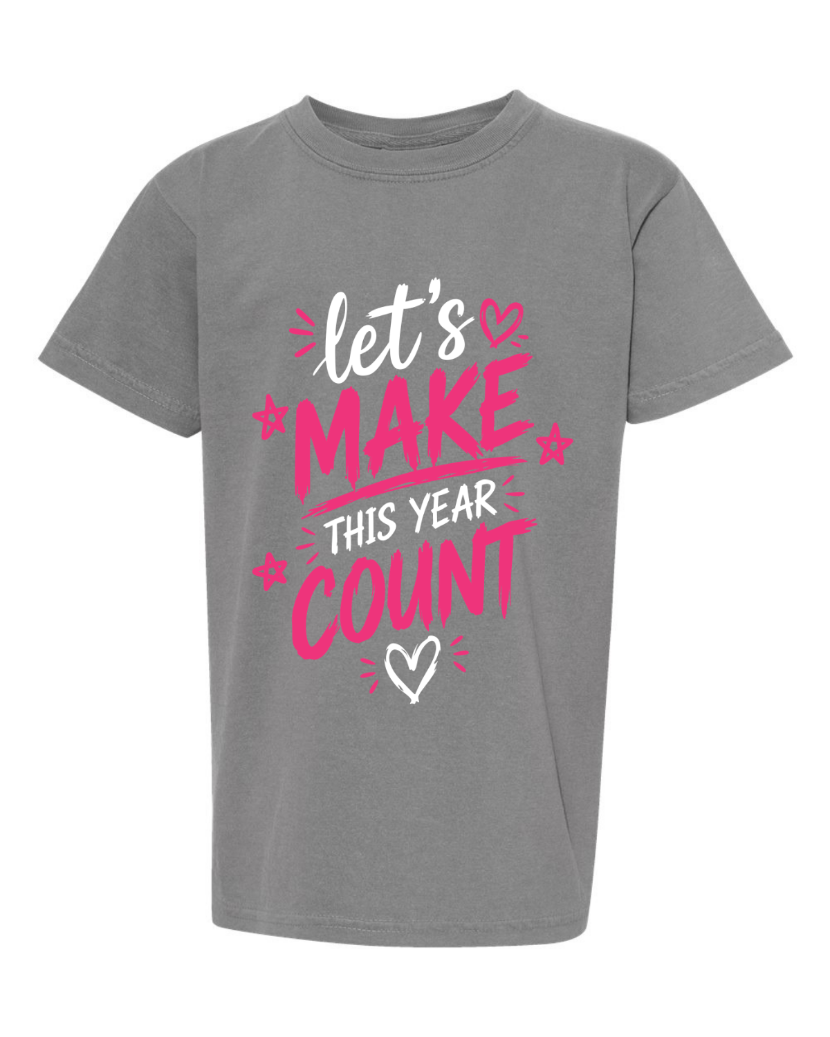 Girls "Lets Make This Year Great" Pink-Tshirt Youth