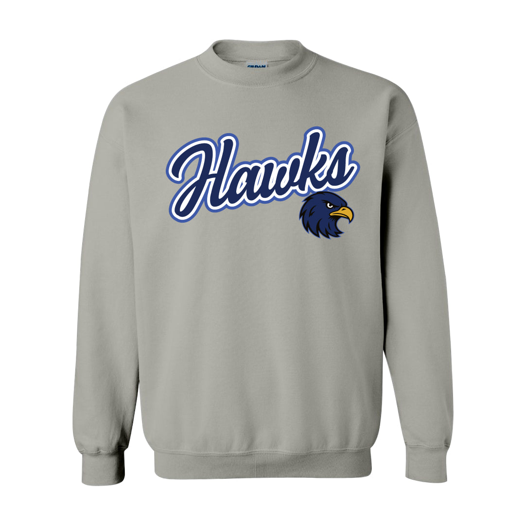Gilmore Hawks Script with Mascot Crewneck-Staff and Families
