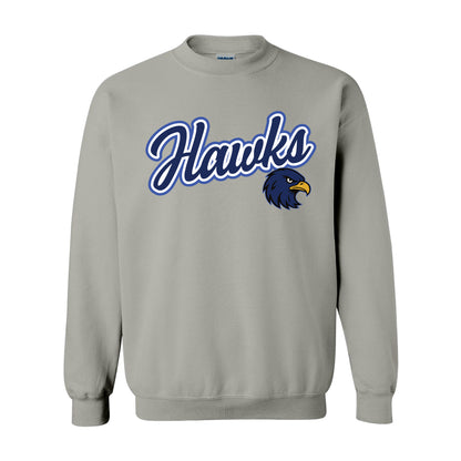 Gilmore Hawks Script with Mascot Crewneck-Staff and Families