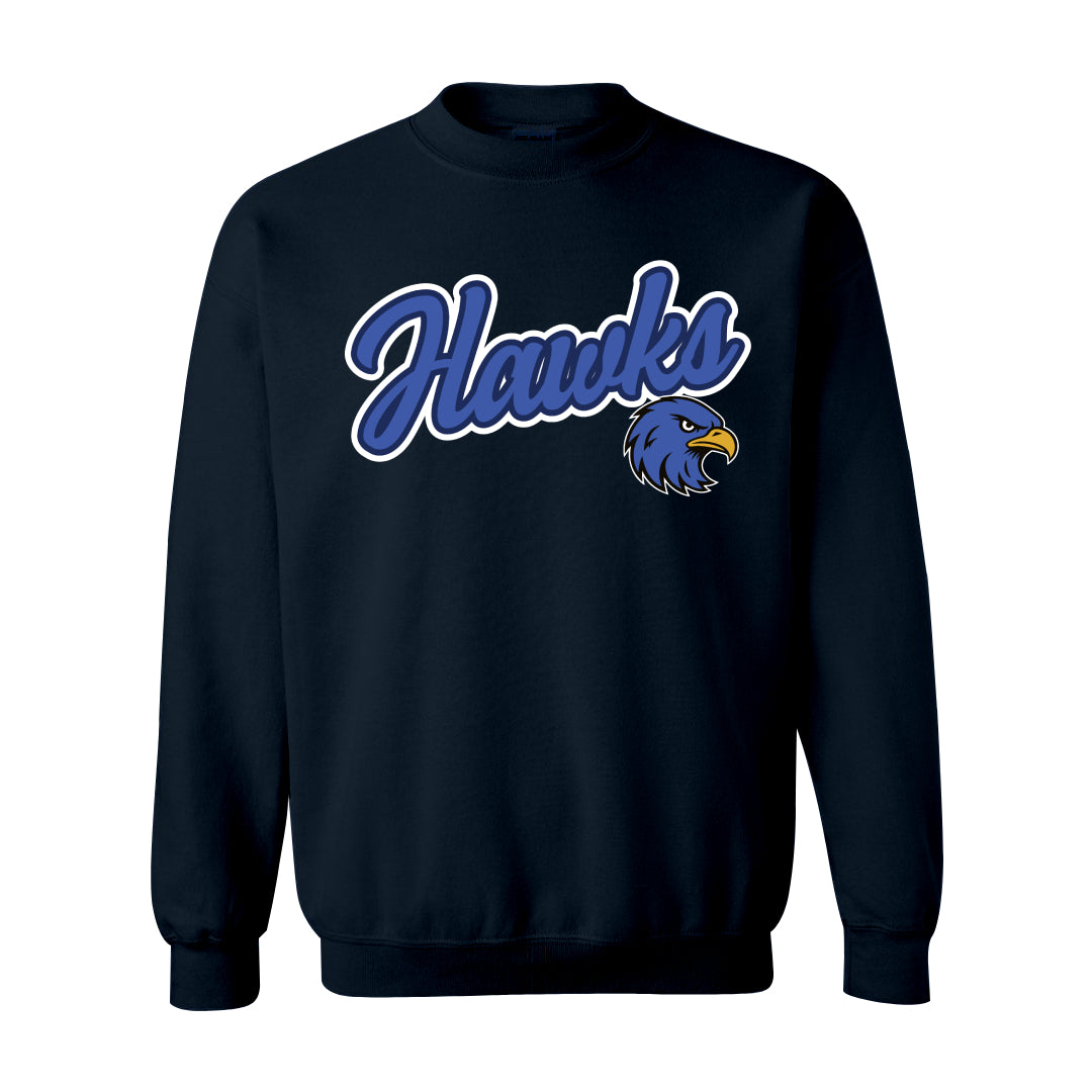 Gilmore Hawks Script with Mascot Crewneck-Staff and Families