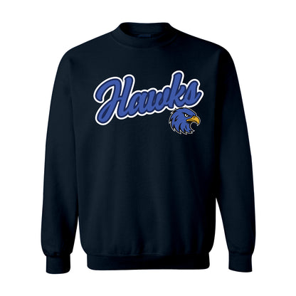 Gilmore Hawks Script with Mascot Crewneck-Staff and Families