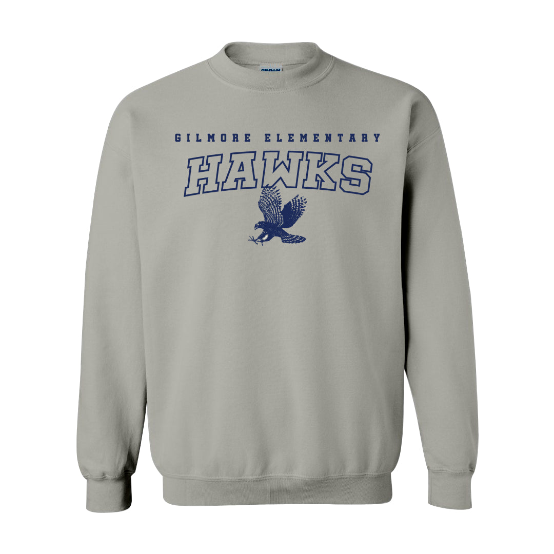 Gilmore Hawks with Flying Mascot Crewneck-Staff and Families