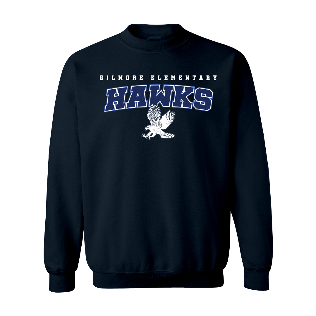Gilmore Hawks with Flying Mascot Crewneck-Staff and Families
