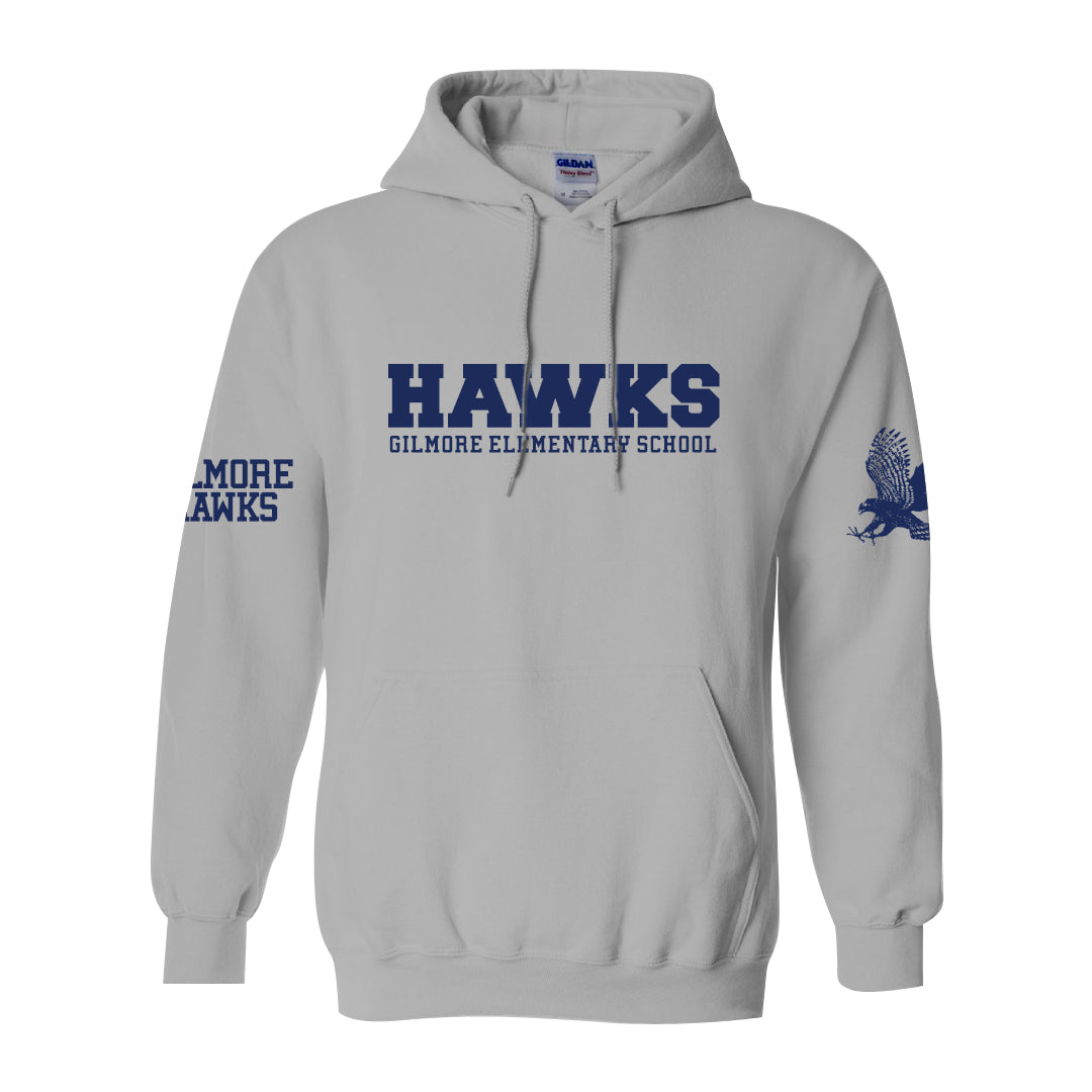 Gilmore Hawks with Sleeve Logos Zip-Up Hoodie-Staff and Families