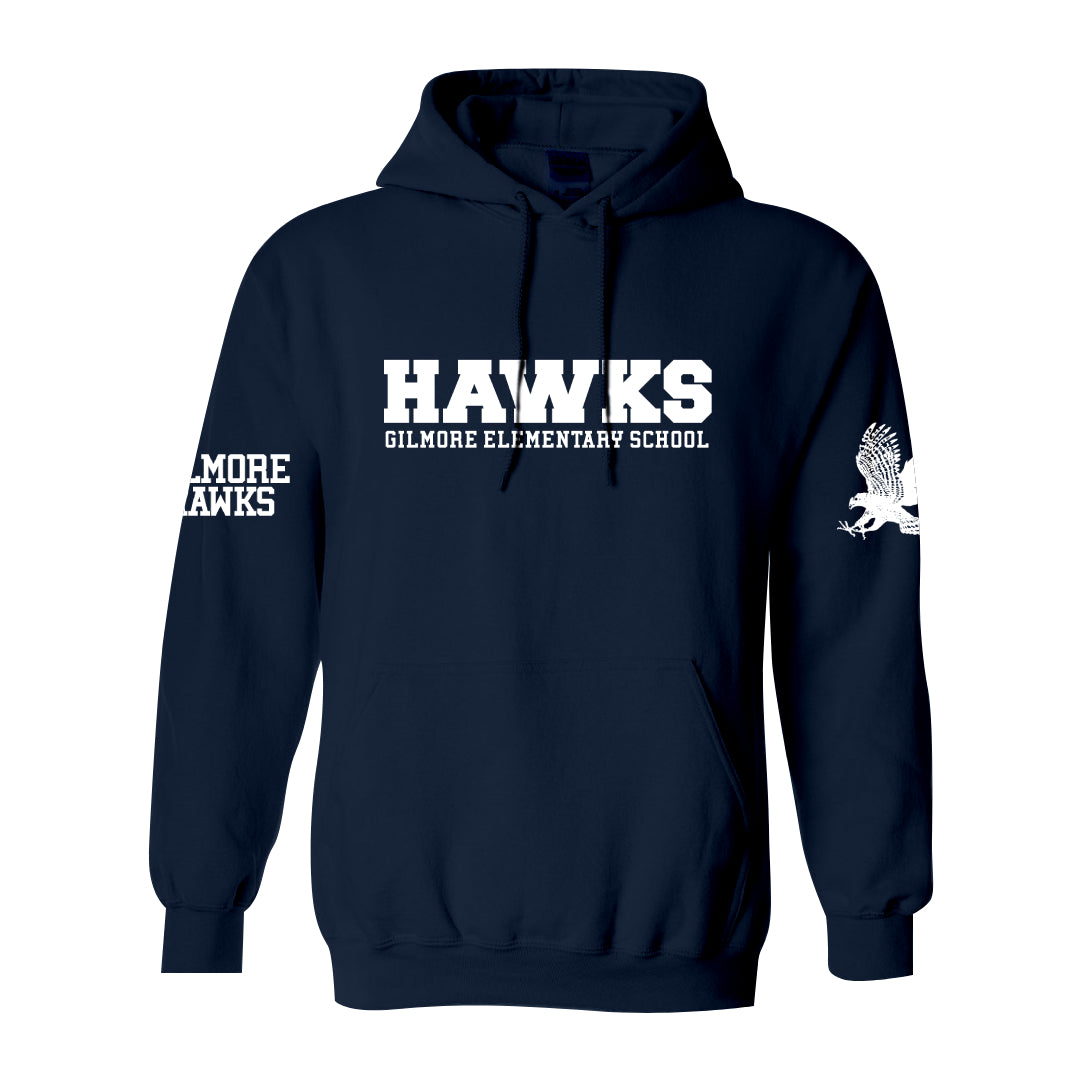 Gilmore Hawks with Sleeve Logos Zip-Up Hoodie-Staff and Families