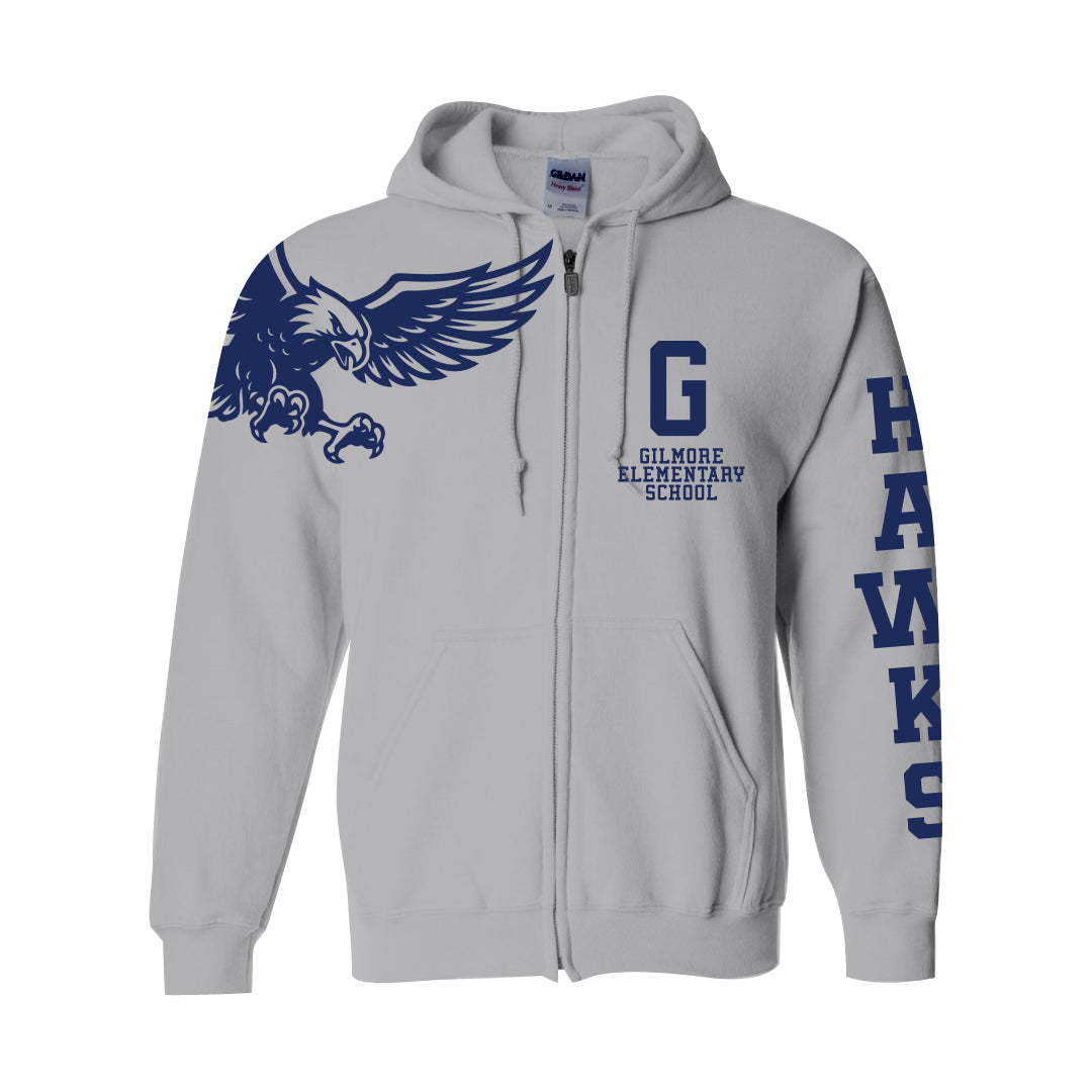 Gilmore Hawk Shoulder Zip-Up Hoodie-Staff and Families