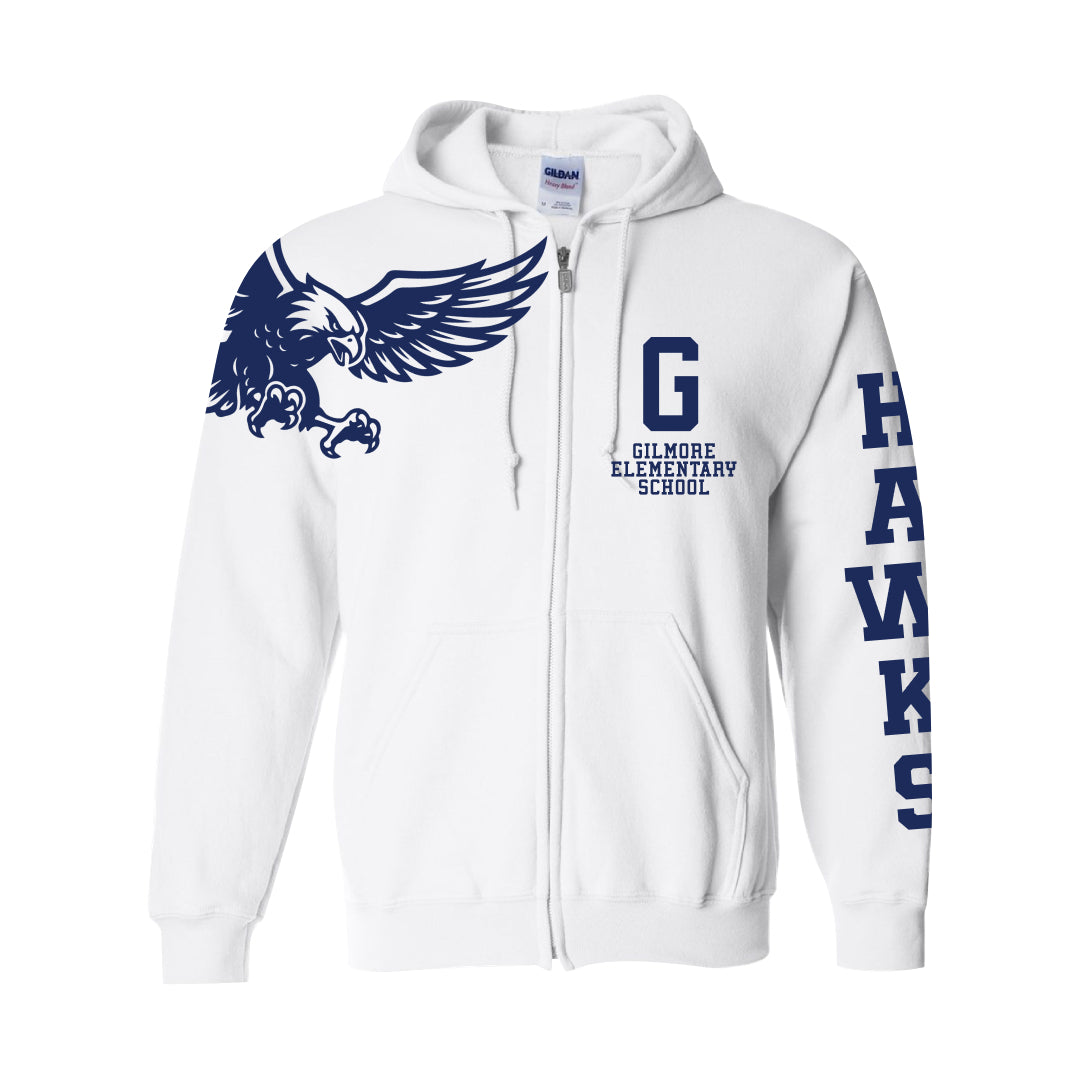 Gilmore Hawk Shoulder Zip-Up Hoodie-Staff and Families