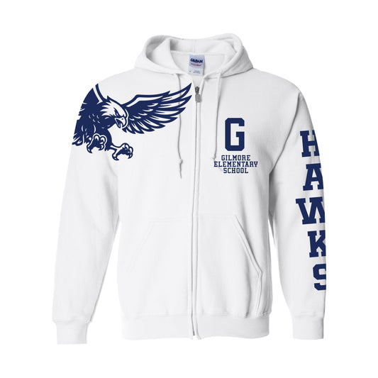 Gilmore Hawk Shoulder Zip-Up Hoodie-Staff and Families