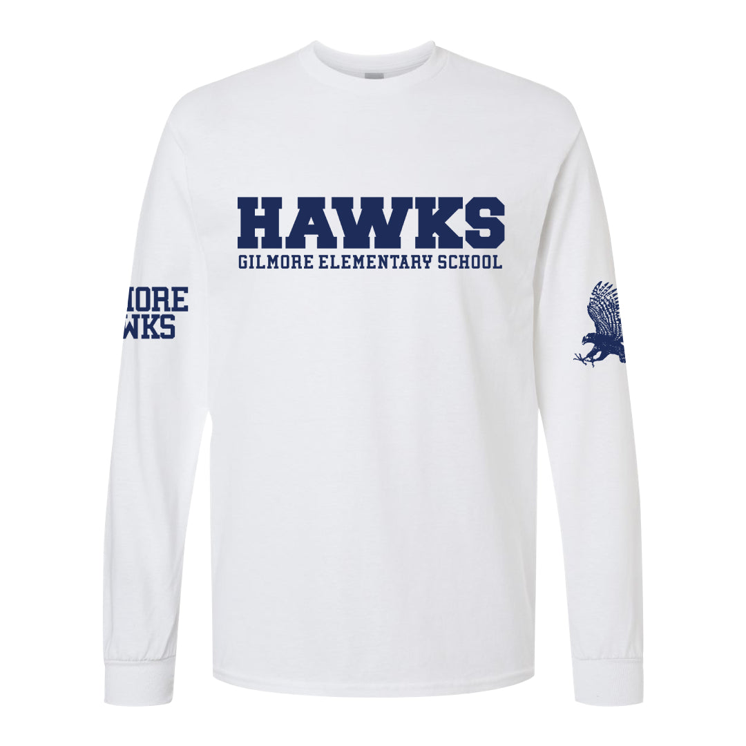 Gilmore Hawks with Sleeve Logos Long Sleeve Shirt-Staff and Families