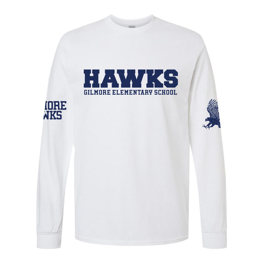 Gilmore Hawks with Sleeve Logos Long Sleeve Shirt-Staff and Families