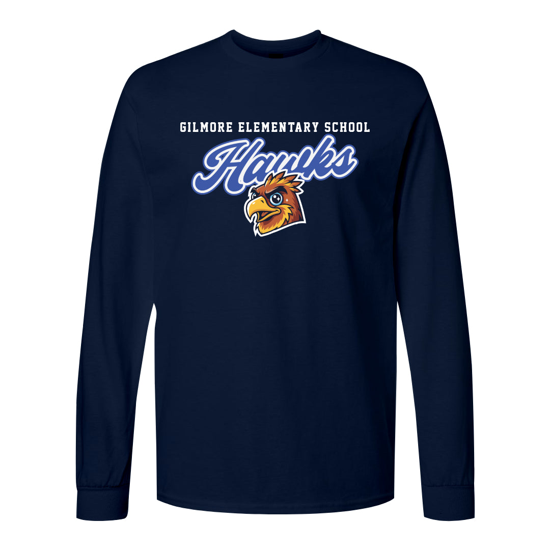 Gilmore Hawk Mascot Long Sleeve Shirt-Staff and Families