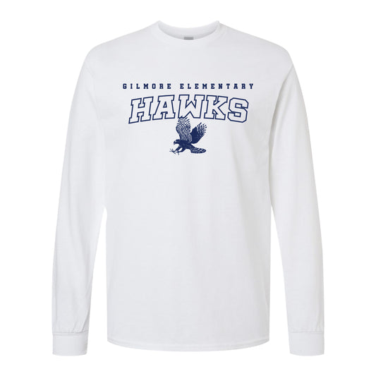 Gilmore Hawks with Flying Mascot Long Sleeve Shirt-Staff and Families
