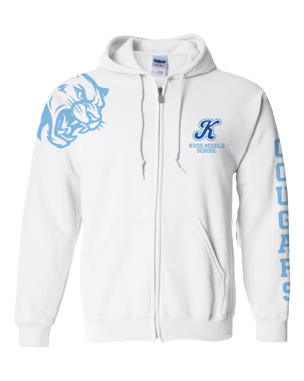 KMS "Cougars" Sleeve Zip Up Hoodie- Unisex