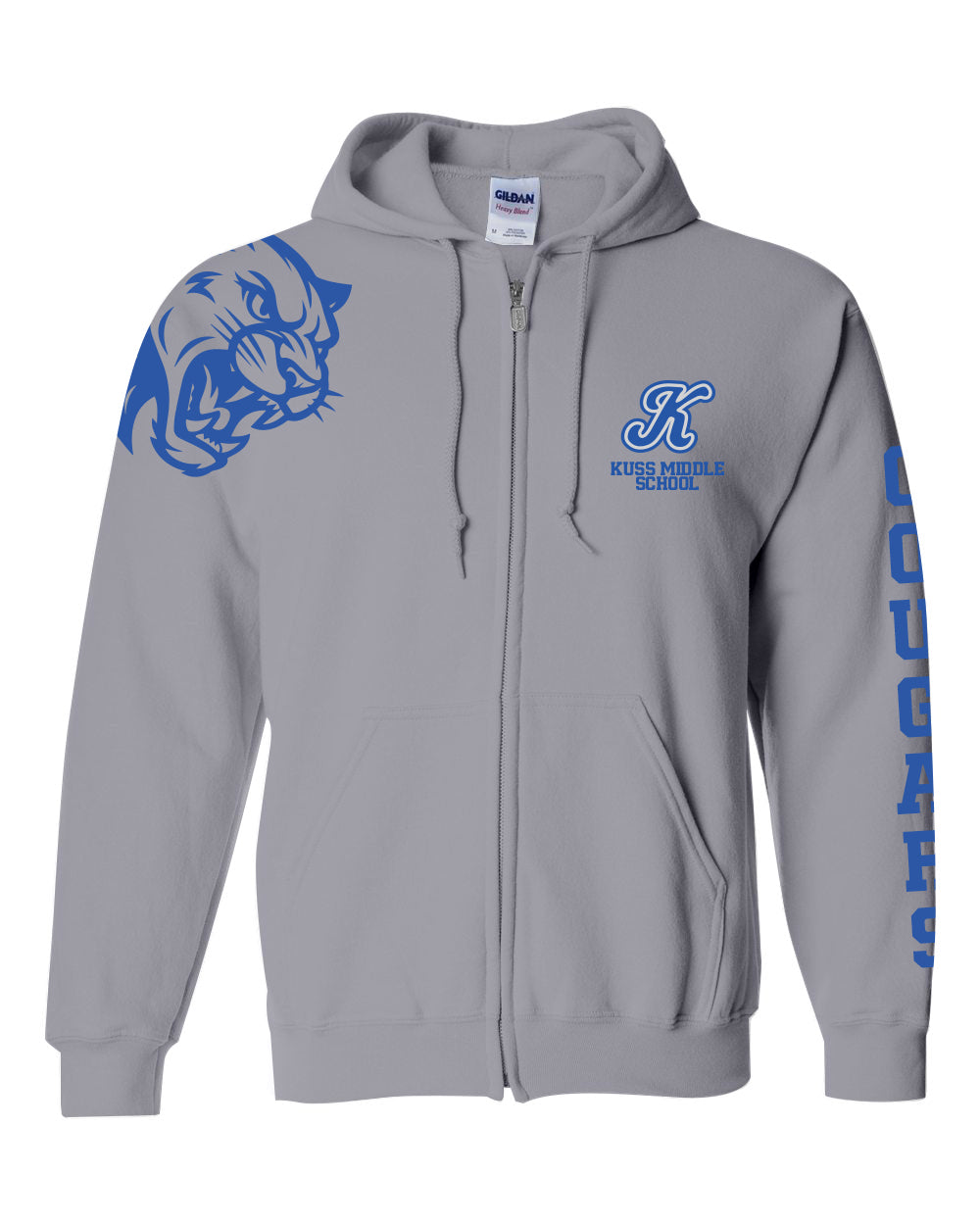 KMS "Cougars" Sleeve Zip Up Hoodie- Unisex