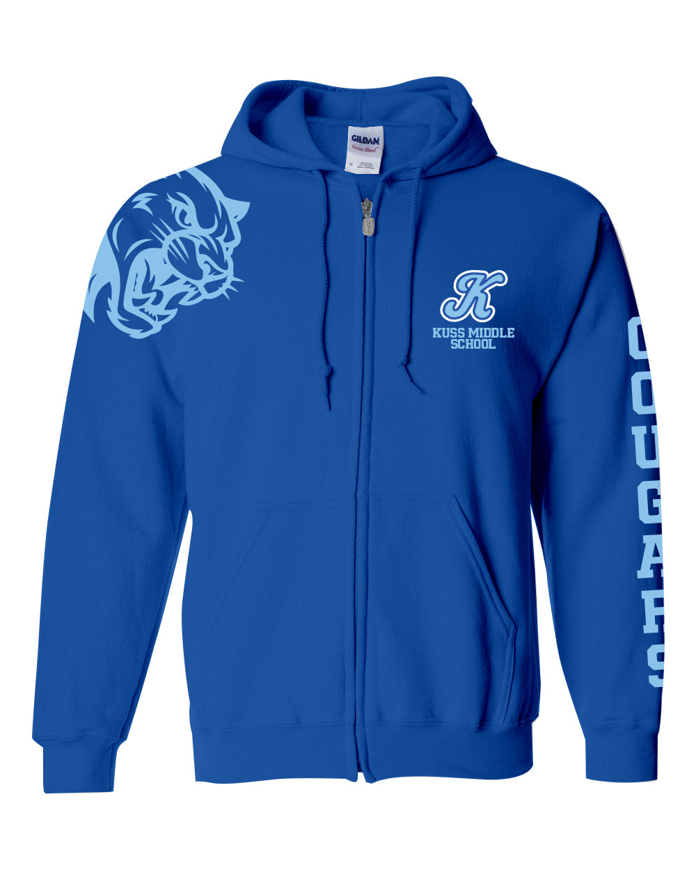 KMS "Cougars" Sleeve Zip Up Hoodie- Unisex
